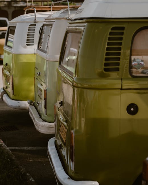 Vintage vans representing mobile health and lifestyle flexibility